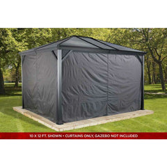 Sojag Curtains for Ventura Gazebo, 10 ft. x 14 ft. Gray, Gazebo Not Included - 135-9163858