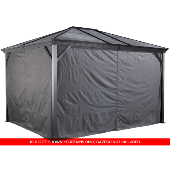 Sojag Curtains for Ventura Gazebo, 10 ft. x 14 ft. Gray, Gazebo Not Included - 135-9163858