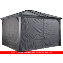 Sojag Curtains for Ventura Gazebo, 10 ft. x 14 ft. Gray, Gazebo Not Included - 135-9163858