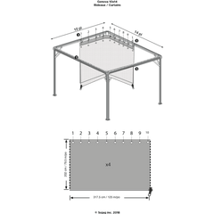 Sojag Curtains for Genova Gazebo, 10 ft. x 14 ft. Brown, Gazebo Not Included - 135-9163889