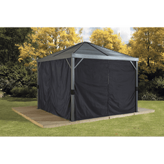 Sojag Curtains for Sanibel Gazebo, 8 ft. x 8 ft. Black, Gazebo Not Included - 135-9163902