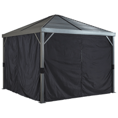 Sojag Curtains for Sanibel Gazebo, 8 ft. x 8 ft. Black, Gazebo Not Included - 135-9163902