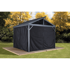 Sojag Curtains for Sanibel Gazebo, 8 ft. x 8 ft. Black, Gazebo Not Included - 135-9163902