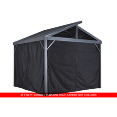 Sojag Curtains for Sanibel Gazebo, 8 ft. x 8 ft. Black, Gazebo Not Included - 135-9163902