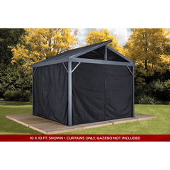 Sojag Curtains for Sanibel Gazebo, 8 ft. x 8 ft. Black, Gazebo Not Included - 135-9163902