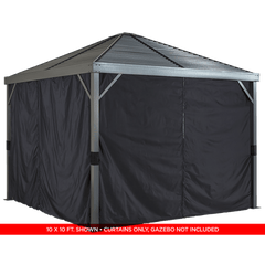 Sojag Curtains for Sanibel Gazebo, 8 ft. x 8 ft. Black, Gazebo Not Included - 135-9163902