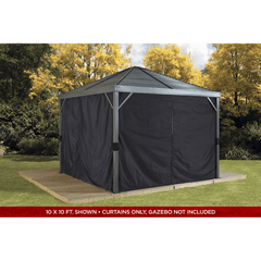 Sojag Curtains for Sanibel Gazebo, 8 ft. x 8 ft. Black, Gazebo Not Included - 135-9163902