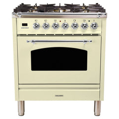 Hallman 30 in. Single Oven All Gas Italian Range, LP Gas, Chrome Trim HGR30CMLP