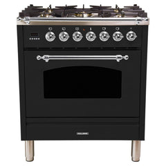 Hallman 30 in. Single Oven All Gas Italian Range, LP Gas, Chrome Trim HGR30CMLP