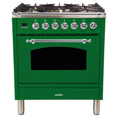 Hallman 30 in. Single Oven All Gas Italian Range, LP Gas, Chrome Trim HGR30CMLP