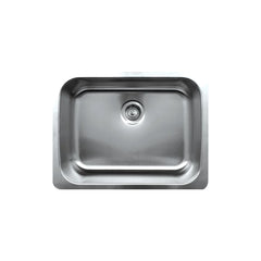 WHITEHAUS 25″ Noah’s Collection Brushed Stainless Steel Single Bowl Undermount Sink - WHNU2519