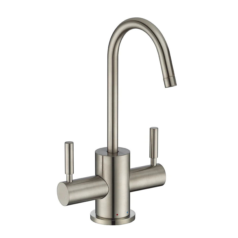WHITEHAUS Point of Use Instant Hot/Cold Water Drinking Faucet with Gooseneck Swivel Spout - WHFH-HC1010