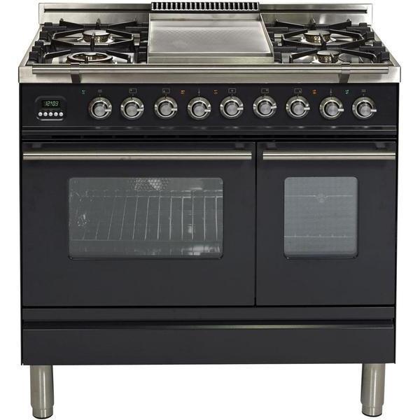 ILVE 36" Professional Plus Series Freestanding Double Oven Dual Fuel Range with 5 Sealed Burners, UPDW90FDM - Ate and Drank