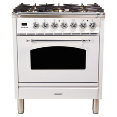 Hallman 30 in. Single Oven All Gas Italian Range, LP Gas, Chrome Trim HGR30CMLP