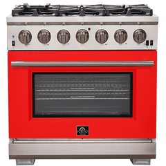 Forno 36" Capriasca Gas Range with 6 Burners, Convection Oven and 120,000 BTUs - FFSGS6260-36