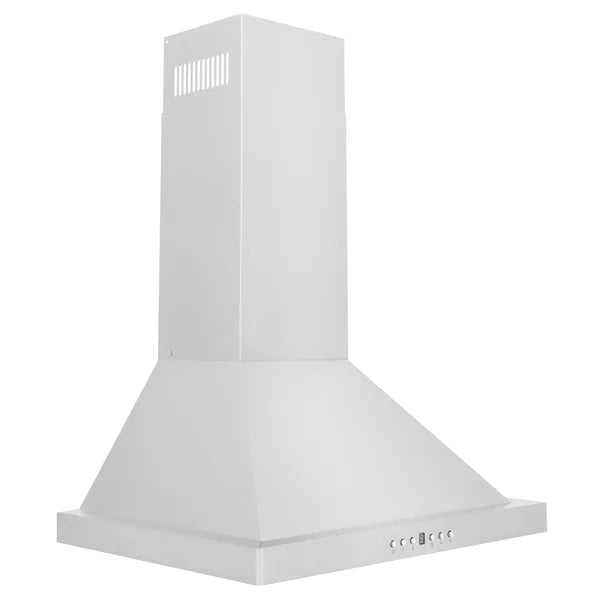 ZLINE 24-Inch Convertible Wall Mount Range Hood in Stainless Steel with Set of 2 Charcoal Filters, LED lighting and Dishwasher-Safe Baffle Filters - KB-CF-24