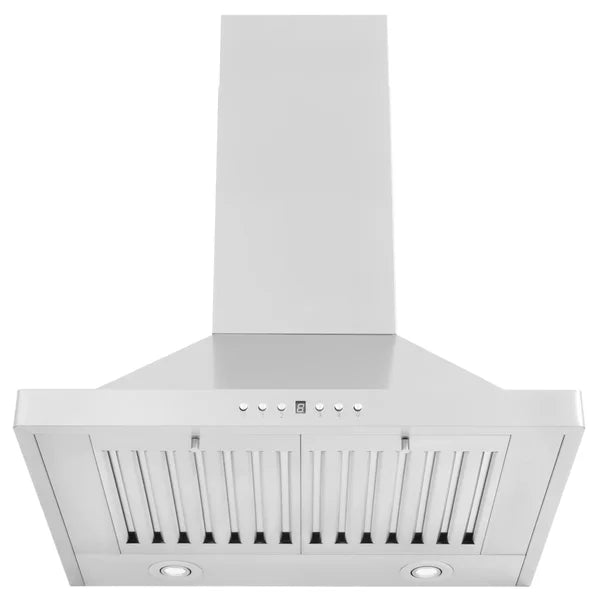 ZLINE 24-Inch Convertible Wall Mount Range Hood in Stainless Steel with Set of 2 Charcoal Filters, LED lighting and Dishwasher-Safe Baffle Filters - KB-CF-24