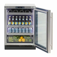 Saffire 24" Beverage Center / Glass Door Refrigerator, 5.1 cu. ft. Capacity Reversible Door, 3 Shelves Including Wine Racks, Star-K Certification - SBCR24