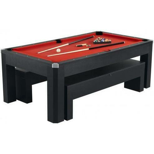 Carmelli Park Avenue 7' Pool Table Set With Benches & Top