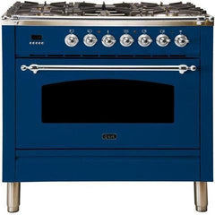 ILVE 36" Nostalgie Series Freestanding Single Oven Dual Fuel Range with 5 Sealed Burners and Griddle (UPN90FDM) - Ate and Drank