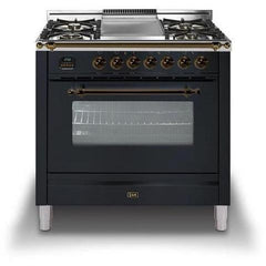 ILVE 36" Professional Plus Series Freestanding Single Oven Gas Range with 5 Sealed Burners (UPW90FDV) - Ate and Drank