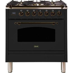 ILve 30" Nostalgie Series Freestanding Single Oven Dual Fuel Range with 5 Sealed Burners (UPN76DM) - Ate and Drank