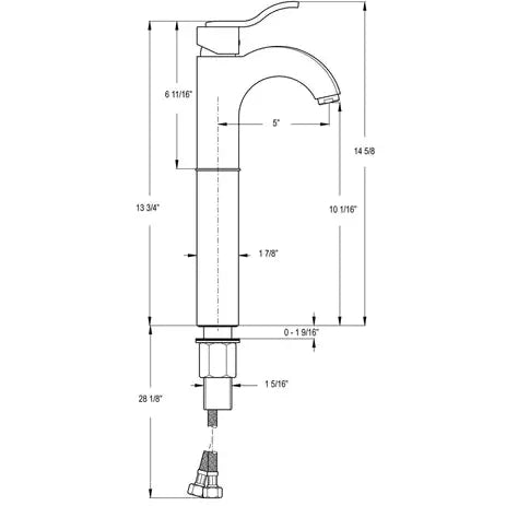 WHITEHAUS Wavehaus Single Hole/Single Lever Elevated Lavatory Faucet – 3–04044