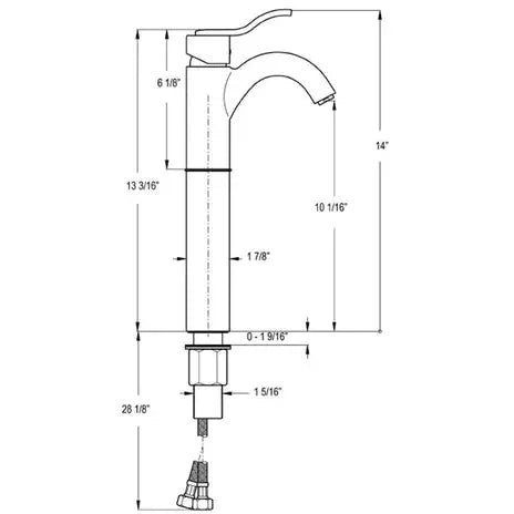 WHITEHAUS Galleryhaus Elevated Single Hole/Single Lever Lavatory Faucet – 3–04045