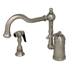 WHITEHAUS Legacyhaus Single Lever Handle Faucet with Traditional Swivel Spout and Solid Brass Side Spray – 3-3190-C