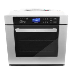 Cosmo 30" 5 cu. ft. Single Electric Wall Oven with True European Convection and Self Cleaning in Stainless Steel - COS-30ESWC