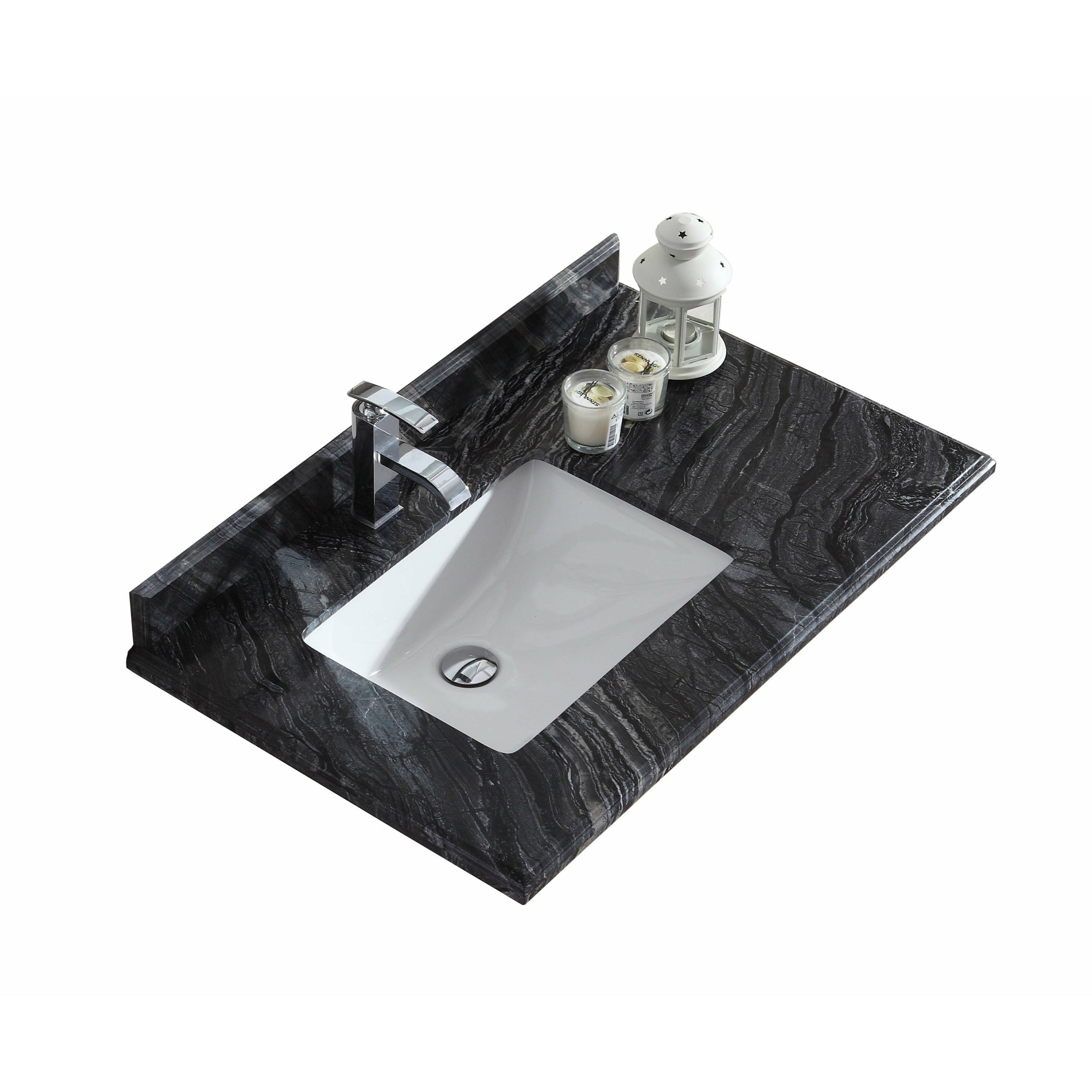 Laviva 36" Offset Countertop with Rectangular Sink - Left
