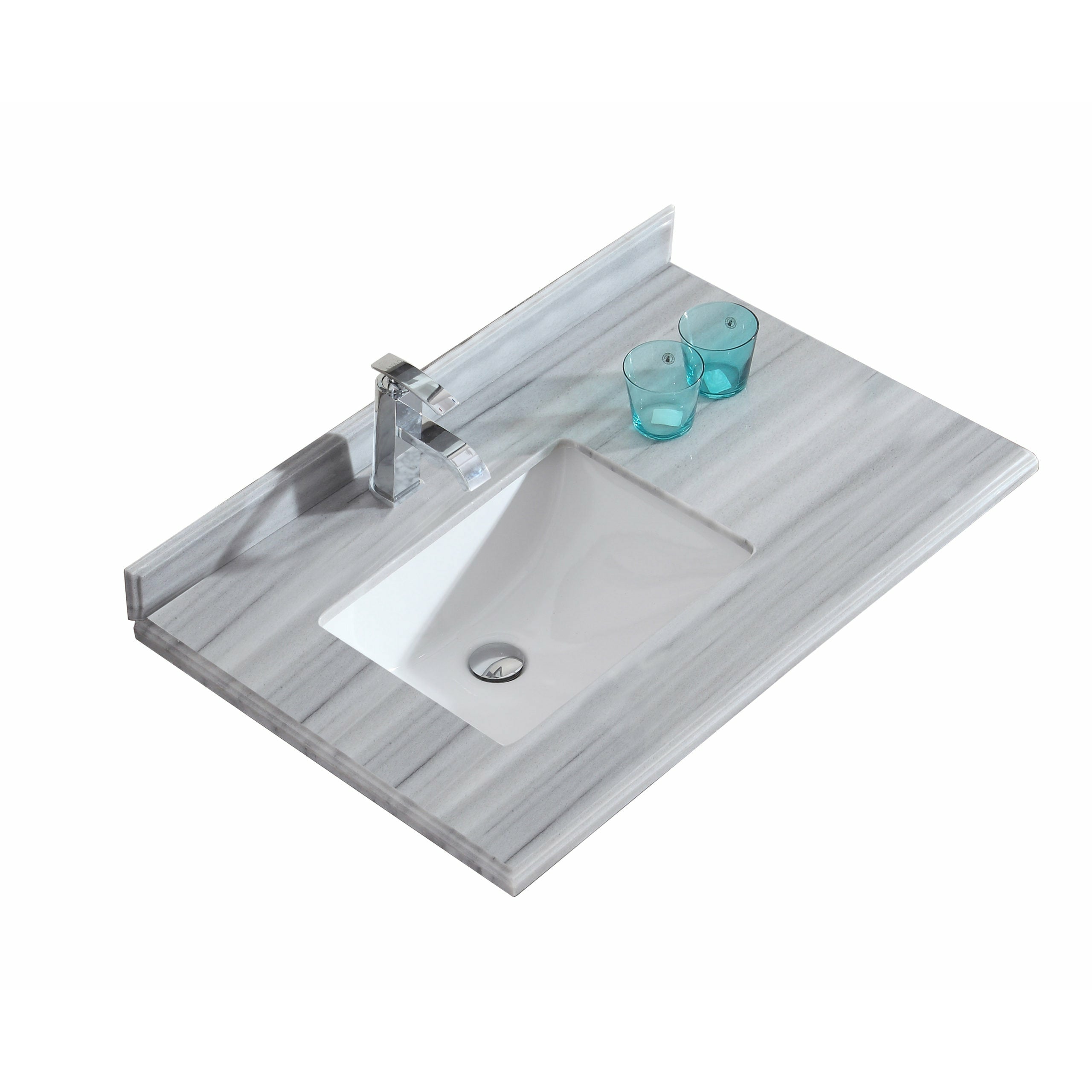 Laviva 36" Offset Countertop with Rectangular Sink - Left