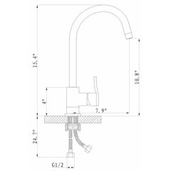 Alpha Single Handle 15-1/2″ Bar Faucet – Model 33-195