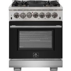 Forno 30" Capriasca Dual Fuel Range with 240v Electric Oven - 5 Burners, Convection Oven and 100,000 BTUs - FFSGS6187-30