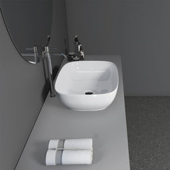 Altair 20 in. Oval Ceramic Vessel Bathroom Vanity Sink - Tahoe in White Finish