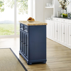 CROSLEY KF30031ANV MADISON 42 INCH TRANSITIONAL DESIGN KITCHEN ISLAND - NAVY