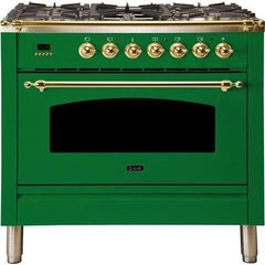 ILVE 36" Nostalgie Series Freestanding Single Oven Dual Fuel Range with 5 Sealed Burners and Griddle (UPN90FDM) - Ate and Drank