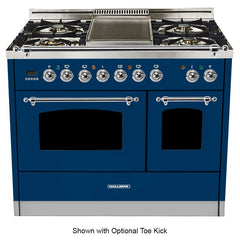 Hallman 40 in. Double Oven Duel Fuel Italian Range, LP Gas, Chrome Trim HDFR40CMLP