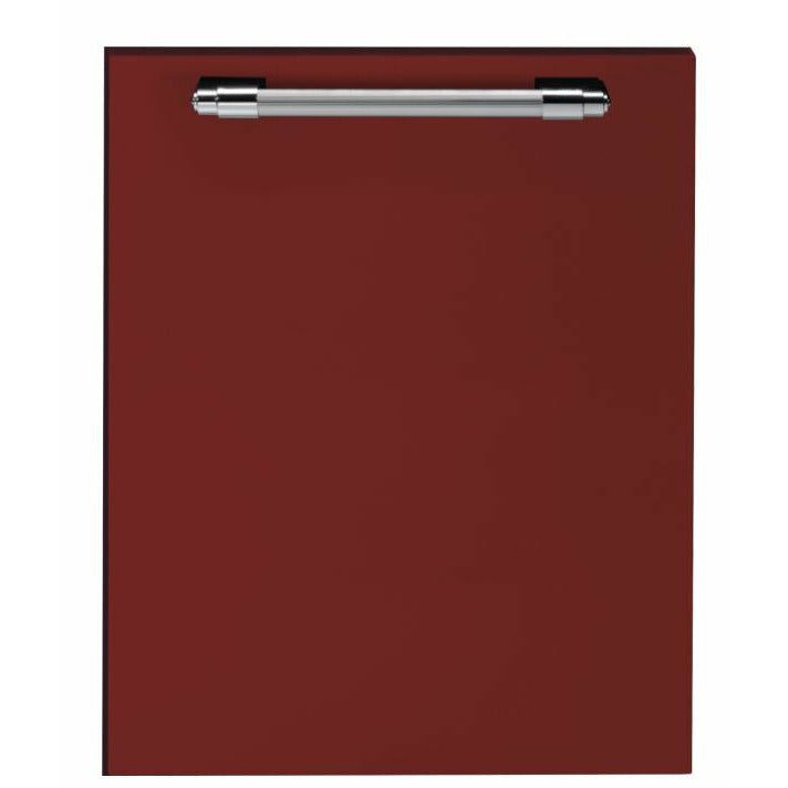 Superiore Dishwasher 23 5/8 Inch panel with handle Red matte, Chrome - DWPRC