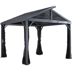 Sojag Sanibel II Hardtop Gazebo, 10 ft. x 10 ft. Light Gray - 500-8162851