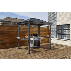 Sojag BBQ Mykonos Hardtop Grill Gazebo, 5 ft. x 8 ft. Light Gray - 500-9162882
