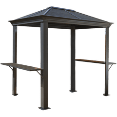Sojag BBQ Mykonos Hardtop Grill Gazebo, 5 ft. x 8 ft. Light Gray - 500-9162882
