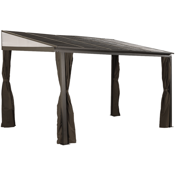Sojag Portland Wall-Mounted Hardtop Gazebo, 10 ft. x 14 ft. Dark Brown - 500-9163551