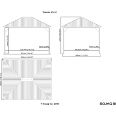 Sojag Dakota Hardtop Gazebo, 10 ft. x 12 ft. Dark Brown - 500-9165029
