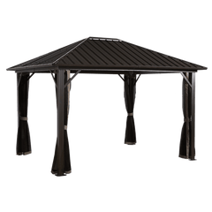 Sojag Genova Hardtop Gazebo, 10 ft. x 14 ft. Dark Brown - 500-9165043