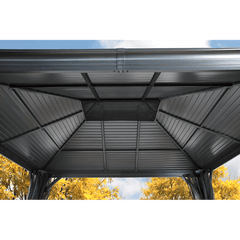 Sojag Mykonos II Double Roof Hardtop Gazebo, 10 ft. x 12 ft. Dark Gray - 500-9165203