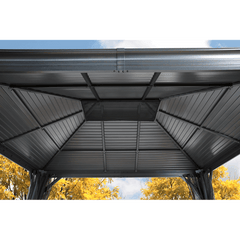 Sojag Mykonos II Double Roof Hardtop Gazebo, 12 ft. x 16 ft. Dark Gray - 500-9165227