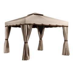 Sojag Roma Soft Top Gazebo, 10 ft. x 12 ft. Beige with Brown Trim - 500-9165395