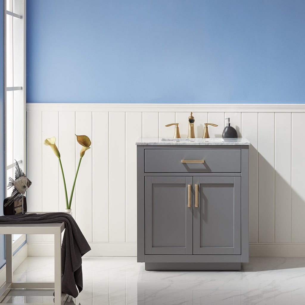 Altair Ivy 30" Single Bathroom Vanity Set in Marble Countertop
