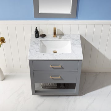 Altair Remi 30" Single Bathroom Vanity Set with Marble Countertop